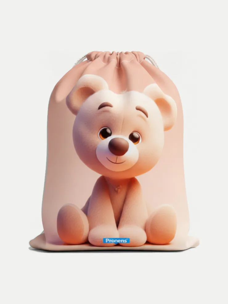 Bolsa guardería impermeable Oso Peluche, vista de la bolsa cerrada