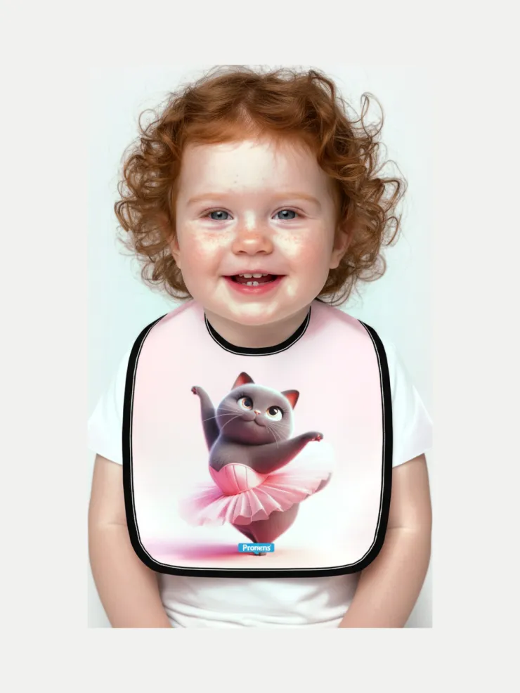 Babero microfibra impermeable Ballet, puesto por un bebé