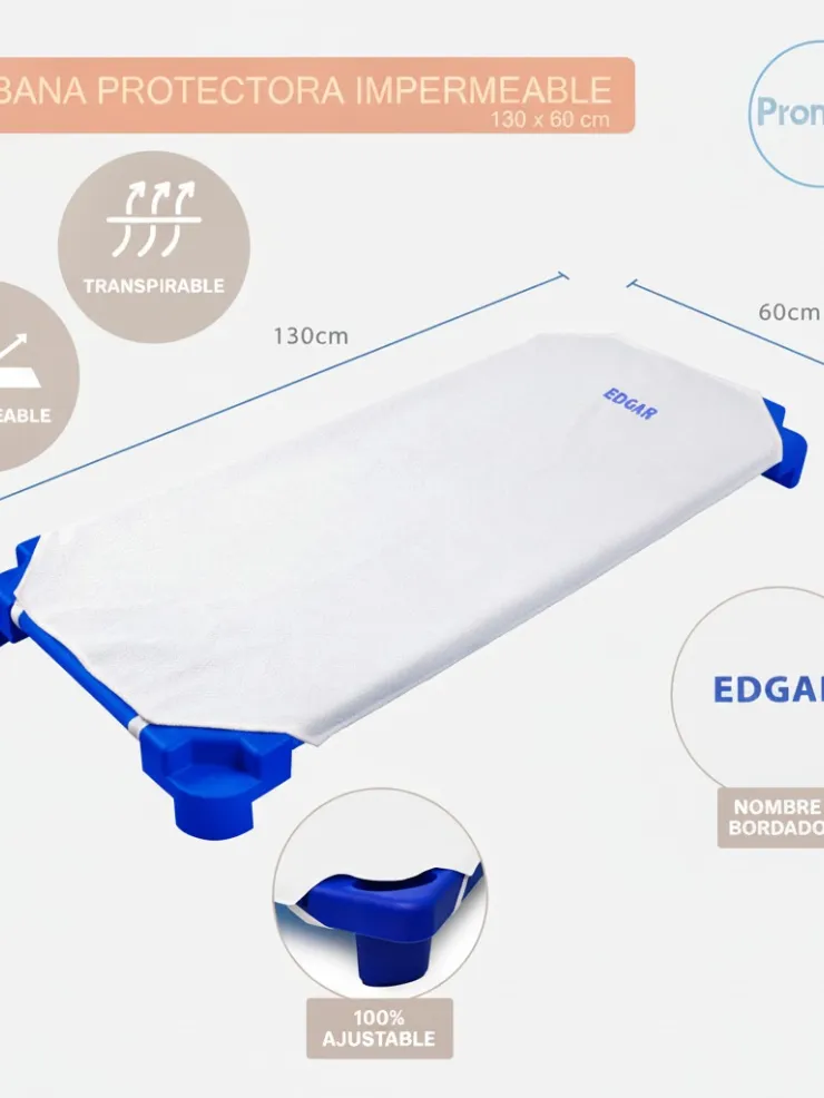 Sábana impermeable ajustable para cuna y hamaca guardería