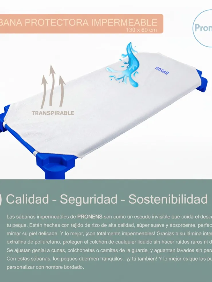 Sábana impermeable ajustable para cuna y hamaca guardería, foto 5
