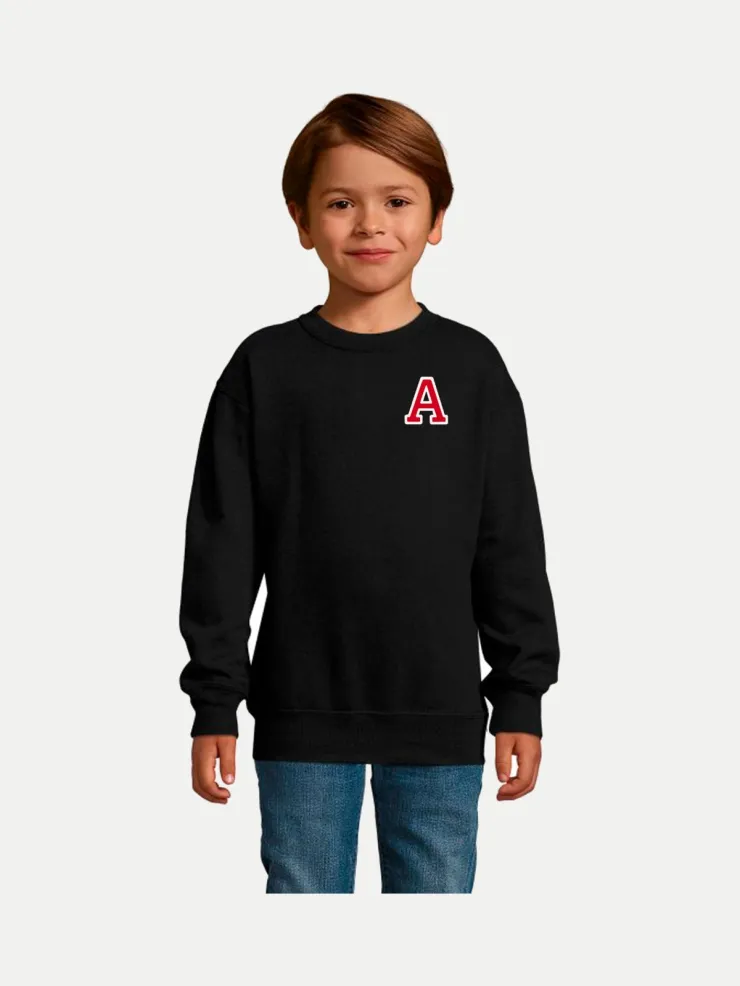 Sudadera negra personalizada con iniciales, foto 3