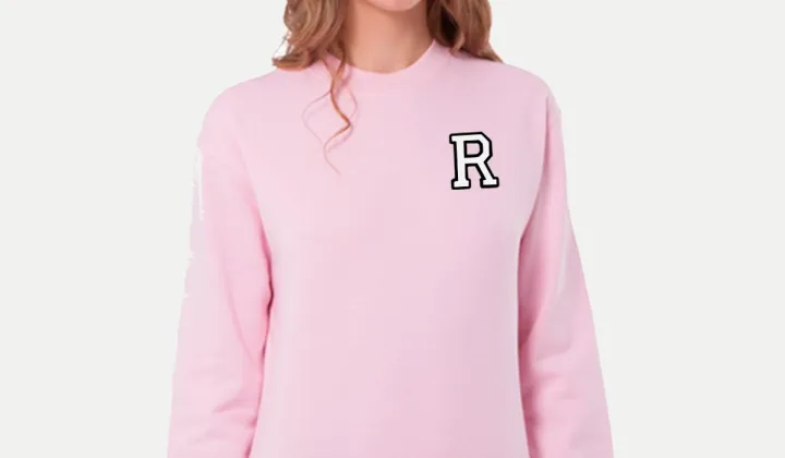 Sudadera rosa personalizada con iniciales